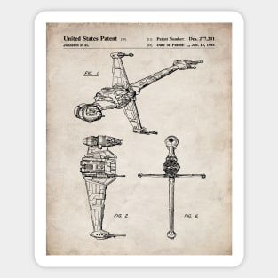 Sci-Fi Movies Patent - Science Fiction Fan Space Ship Art Art - Antique Sticker